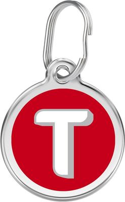 Show full view: Red Dingo Alphabet Stainless Steel Personalized Dog & Cat ID Tag, Letter T, Small slide 1 of 8