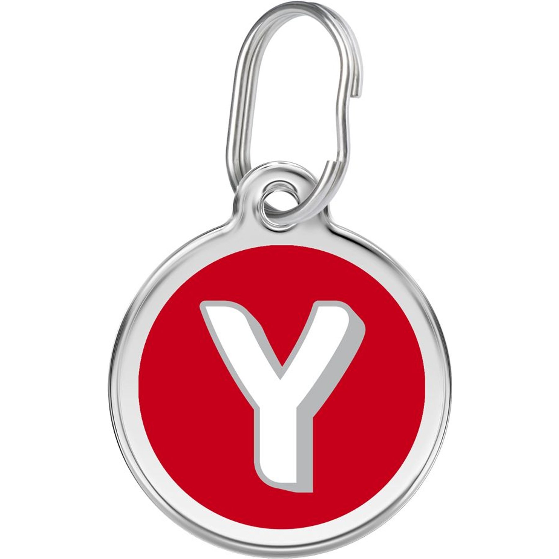 Red Dingo Alphabet Stainless Steel Personalized Dog & Cat ID Tag, Letter Y, Large