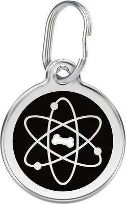 Show full view: Red Dingo Atom Stainless Steel Personalized Dog & Cat ID Tag, Black, Large slide 1 of 6