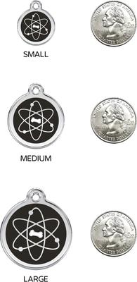 Show full view: Red Dingo Atom Stainless Steel Personalized Dog & Cat ID Tag, Black, Large slide 6 of 6