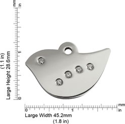 Red Dingo Bird Crystal Diamante Stainless Steel Personalized Dog & Cat ID Tag, Large slide 2 of 6