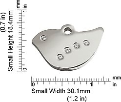 Red Dingo Bird Crystal Diamante Stainless Steel Personalized Dog & Cat ID Tag, Small slide 2 of 6