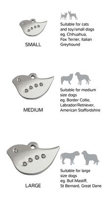 Show full view: Red Dingo Bird Crystal Diamante Stainless Steel Personalized Dog & Cat ID Tag, Small slide 5 of 6