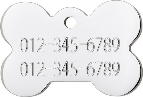 Show full view: Red Dingo Bone Crystal Diamante Stainless Steel Personalized Dog ID Tag, Large slide 3 of 7