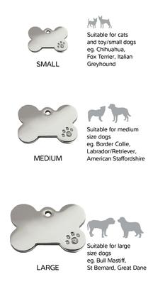 Show full view: Red Dingo Bone Crystal Diamante Stainless Steel Personalized Dog ID Tag, Large slide 5 of 7