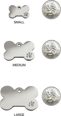 Show full view: Red Dingo Bone Crystal Diamante Stainless Steel Personalized Dog ID Tag, Small slide 7 of 8