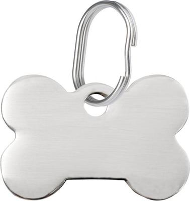Red Dingo Bone Personalized Silver Stainless Steel Dog ID Tag