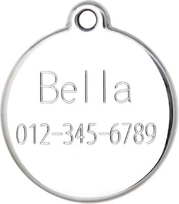 Red Dingo Bone Personalized Silver Stainless Steel Dog ID Tag