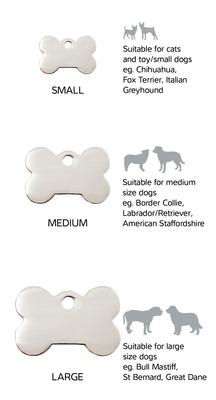Red Dingo Bone Personalized Silver Stainless Steel Dog ID Tag