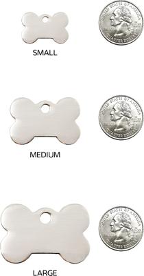 Show full view: Red Dingo Bone Personalized Silver Stainless Steel Dog ID Tag, Small slide 5 of 6