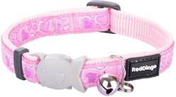 Red Dingo Breezy Love Nylon Breakaway Cat Collar with Bell, Pink, 8 to 12.5-in neck, 1/2-in wide