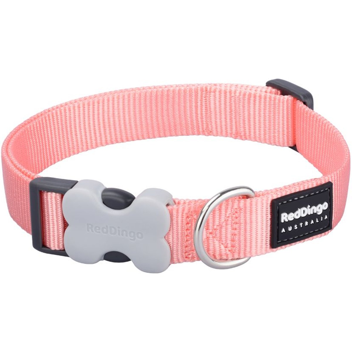 Red Dingo Bucklebone Classic Pastel Nylon Dog Collar, Orange, Medium: 12.5 to 18.5-in neck, 4/5-in wide