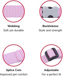 Red Dingo Bucklebone Classic Pastel Nylon Dog Collar, Pink, Medium: 12.5 to 18.5-in neck, 4/5-in wide slide 2 of 6