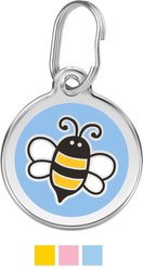 Red Dingo Bumble Bee Stainless Steel Personalized Dog & Cat ID Tag, Light Blue, Medium
