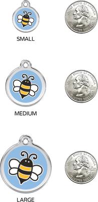 Show full view: Red Dingo Bumble Bee Stainless Steel Personalized Dog & Cat ID Tag, Light Blue, Medium slide 6 of 7