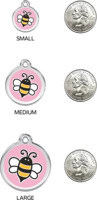 Show full view: Red Dingo Bumble Bee Stainless Steel Personalized Dog & Cat ID Tag, Pink, Small slide 7 of 8