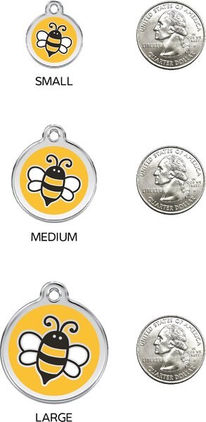 Red Dingo Bumble Bee Stainless Steel Personalized Dog & Cat ID Tag