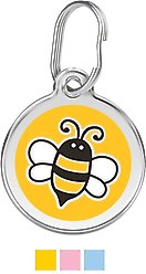 Red Dingo Bumble Bee Stainless Steel Personalized Dog & Cat ID Tag, Yellow, Small