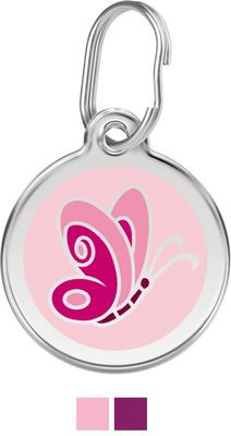 Show full view: Red Dingo Butterfly Stainless Steel Personalized Dog & Cat ID Tag, Pink, Medium slide 1 of 6