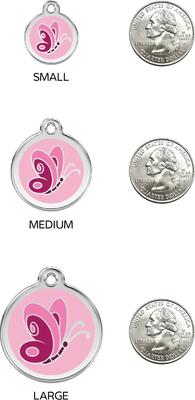 Show full view: Red Dingo Butterfly Stainless Steel Personalized Dog & Cat ID Tag, Pink, Small slide 6 of 6