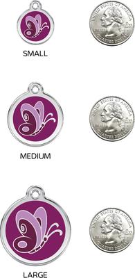 Show full view: Red Dingo Butterfly Stainless Steel Personalized Dog & Cat ID Tag, Purple, Medium slide 6 of 6