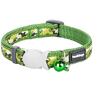 Red Dingo Camouflage Cat Collar, Green