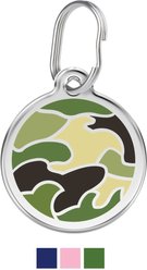 Red Dingo Camouflage Stainless Steel Personalized Dog & Cat ID Tag, Green, Large slide 1 of 7