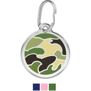Red Dingo Camouflage Stainless Steel Personalized Dog & Cat ID Tag