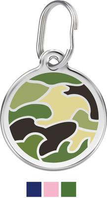 Show full view: Red Dingo Camouflage Stainless Steel Personalized Dog & Cat ID Tag, Green, Small slide 1 of 7