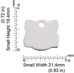 Red Dingo Cat Face Personalized Silver Stainless Steel Cat ID Tag, Small slide 2 of 5