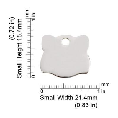Show full view: Red Dingo Cat Face Personalized Silver Stainless Steel Cat ID Tag, Small slide 2 of 5