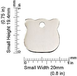 Red Dingo Cat Head Personalized Silver Stainless Steel Cat ID Tag, Small slide 2 of 5