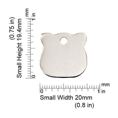 Show full view: Red Dingo Cat Head Personalized Silver Stainless Steel Cat ID Tag, Small slide 2 of 5