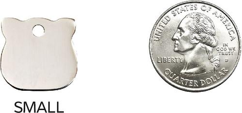 Show full view: Red Dingo Cat Head Personalized Silver Stainless Steel Cat ID Tag, Small slide 5 of 5