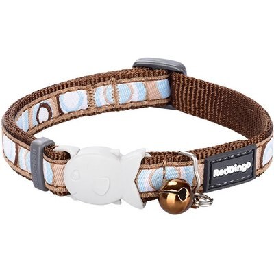 Red Dingo Red Dingo Circadelic Nylon Breakaway Cat Collar with Bell, Brown, 8 to 12.5-in neck, 1/2-in wide