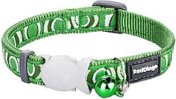 Red Dingo Circadelic Nylon Breakaway Cat Collar with Bell, Green, 8 to 12.5-in neck, 1/2-in wide