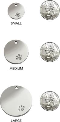 Show full view: Red Dingo Circle Crystal Diamante Stainless Steel Personalized Dog & Cat ID Tag, Large slide 6 of 7