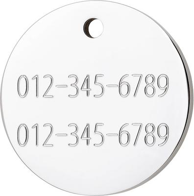 Show full view: Red Dingo Circle Crystal Diamante Stainless Steel Personalized Dog & Cat ID Tag, Medium slide 3 of 7