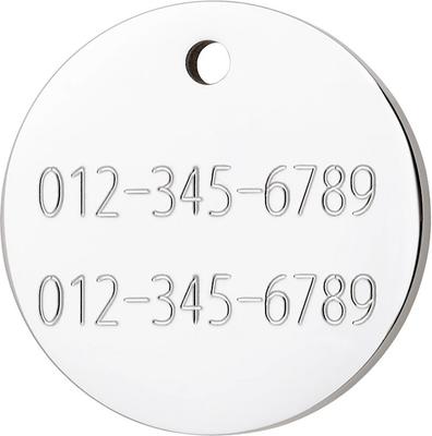 Show full view: Red Dingo Circle Crystal Diamante Stainless Steel Personalized Dog & Cat ID Tag, Small slide 3 of 7