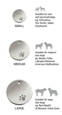 Show full view: Red Dingo Circle Crystal Diamante Stainless Steel Personalized Dog & Cat ID Tag, Small slide 5 of 7