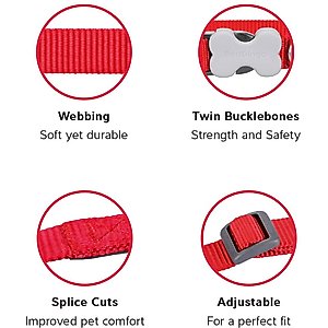 Red Dingo Classic Nylon Back Clip Dog Harness, Hot Pink, X-Small: 11.8 to 17.3-in chest