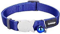 Red Dingo Classic Nylon Breakaway Cat Collar with Bell, Blue, 8 to 12.5-in neck, 1/2-in wide