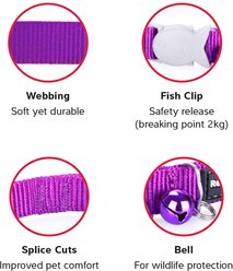 Red Dingo Classic Nylon Breakaway Cat Collar with Bell, Blue, 8 to 12.5-in neck, 1/2-in wide slide 2 of 5