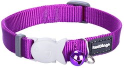 Red Dingo Classic Nylon Breakaway Cat Collar with Bell, Purple, 8 to 12.5-in neck, 1/2-in wide