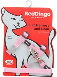 Red Dingo Classic Nylon Cat Harness & Leash, Pink, 10.6 to 18.9-in chest