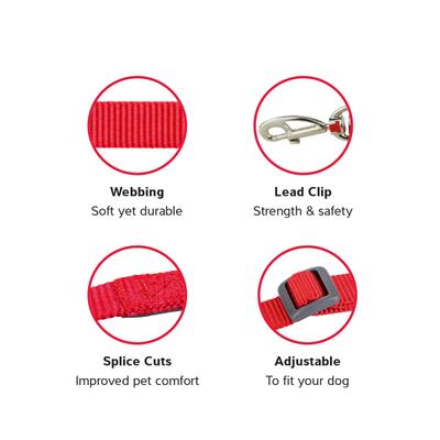 Show full view: Red Dingo Classic Nylon Dog Leash, Black, Large: 6-ft long, 1-in wide slide 5 of 11