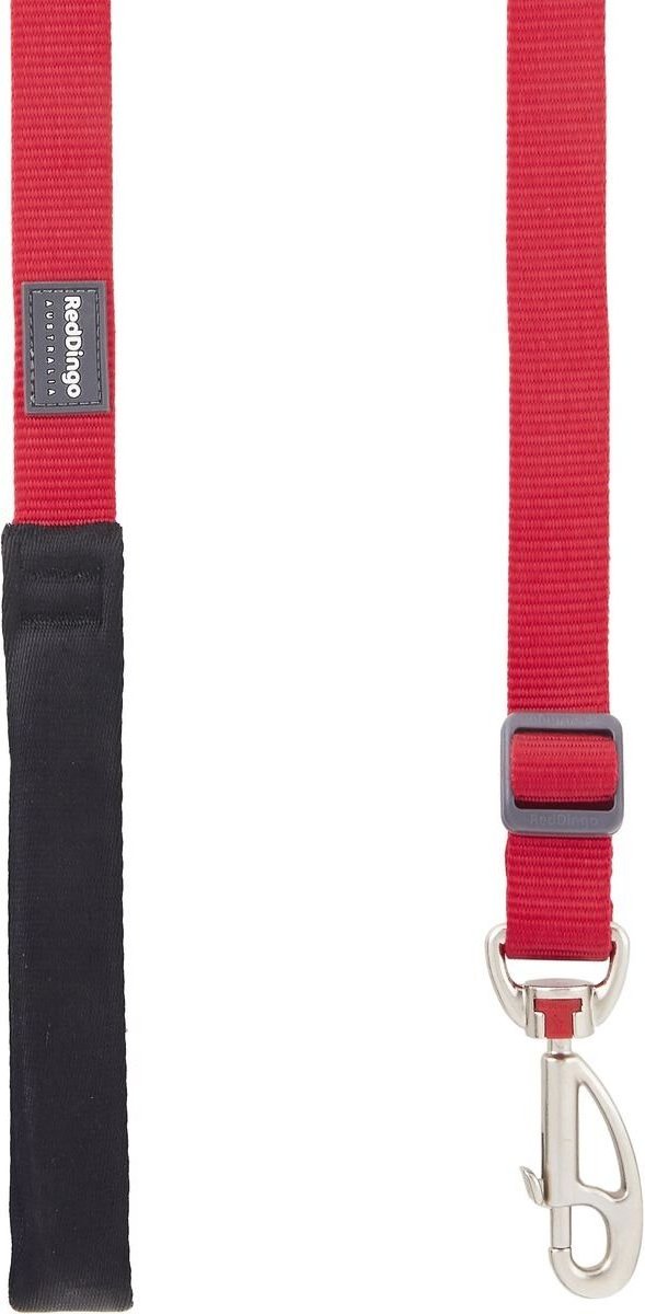 Red Dingo Classic Plain Nylon Dog Collar & Lead Set - Red, Sizes XS To LG