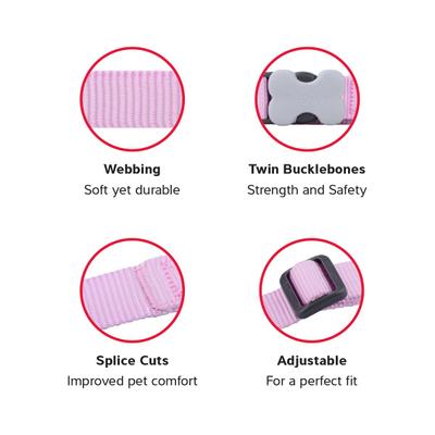 Show full view: Red Dingo Classic Pastel Dog Harness, Pink, Large: 22 to 31-in chest slide 3 of 8