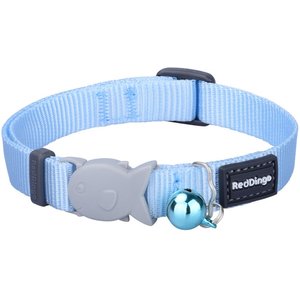 Red Dingo Classic Pastel Nylon Breakaway Cat Collar with Bell, 8 to 13-in neck, 1/2-in wide, Blue