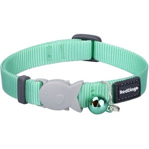 Red Dingo Classic Pastel Nylon Breakaway Cat Collar with Bell, 8 to 13-in neck, 1/2-in wide, Green